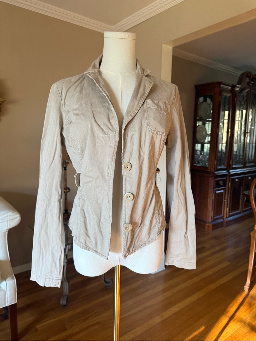 Vintage New York & Company Light Beige Utility Jacket